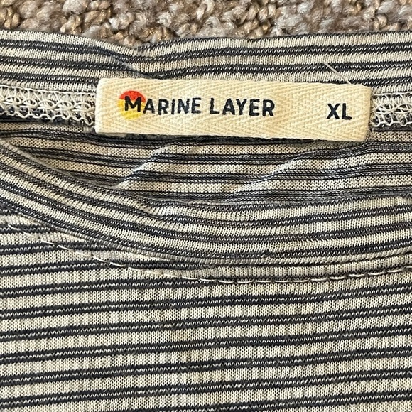 Marine Layer Striped Sleeveless Top, Tulip Back, Navy Blue/White, Lightweight,XL - Picture 5 of 16